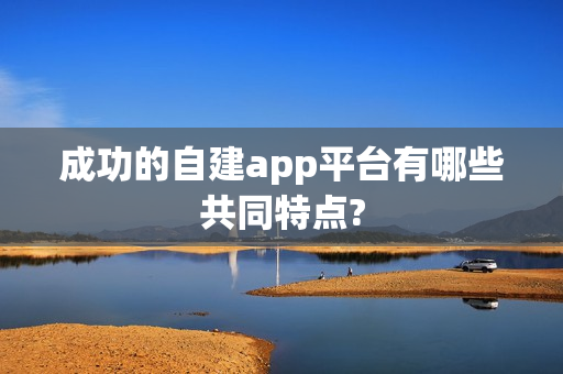 成功的自建app平台有哪些共同特点?