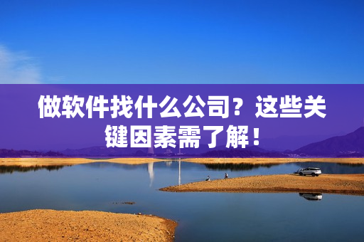 做软件找什么公司？这些关键因素需了解！