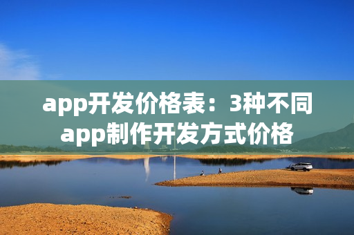 app开发价格表：3种不同app制作开发方式价格
