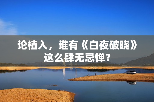 论植入，谁有《白夜破晓》这么肆无忌惮？