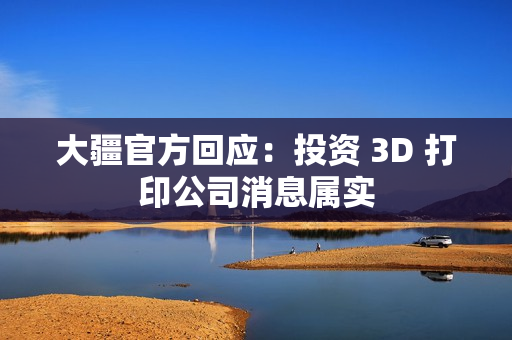 大疆官方回应：投资 3D 打印公司消息属实