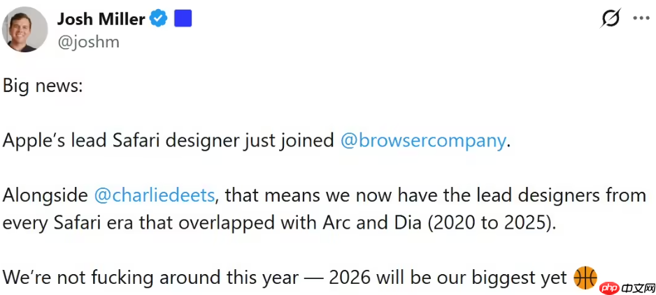 苹果 Safari 首席设计师跳槽至 AI 浏览器 Dia