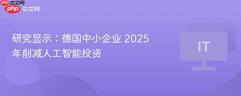 研究显示:德国中小企业 2025 年削减人工智能投资
