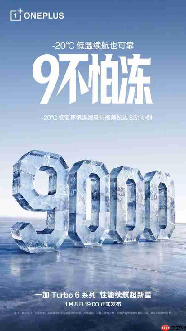 一加Turbo 6全系搭载9000mAh电池：连刷22小时短视频、-20℃不怕冻