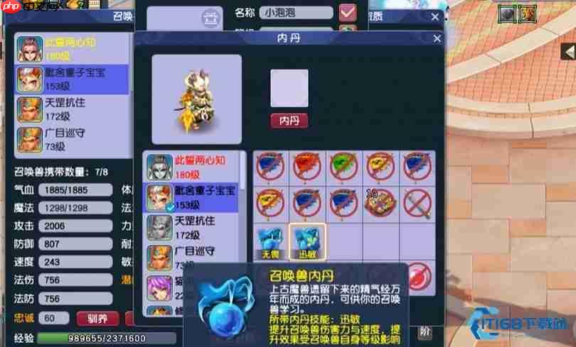 召唤兽内丹速冲五层攻略:高效领悟与资源规划指南