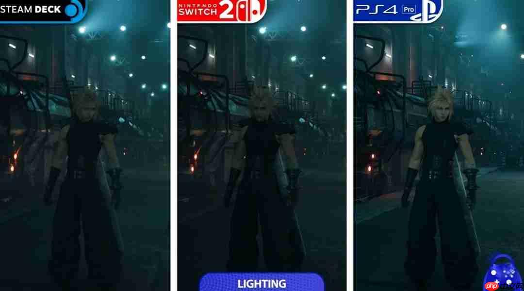 《最终幻想7重制版Intergrade》三平台画面性能对比 Switch2优于Steamdeck