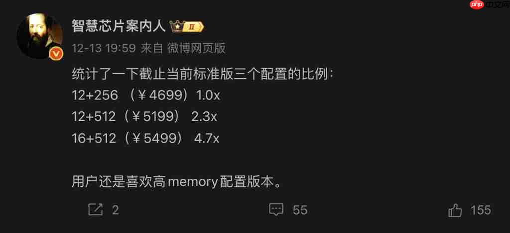 HUAWEI Mate 80 标準版销售评佔比数据曝光!最好卖係竟然係「呢一款」,销量高出接近 5 倍?
