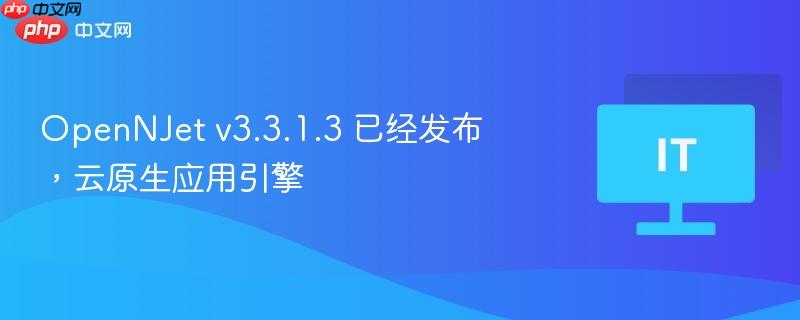 opennjet v3.3.1.3 已经发布,云原生应用引擎