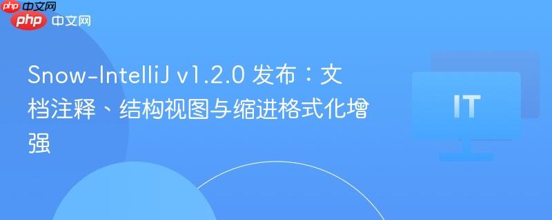 Snow-IntelliJ v1.2.0 发布：文档注释、结构视图与缩进格式化增强
