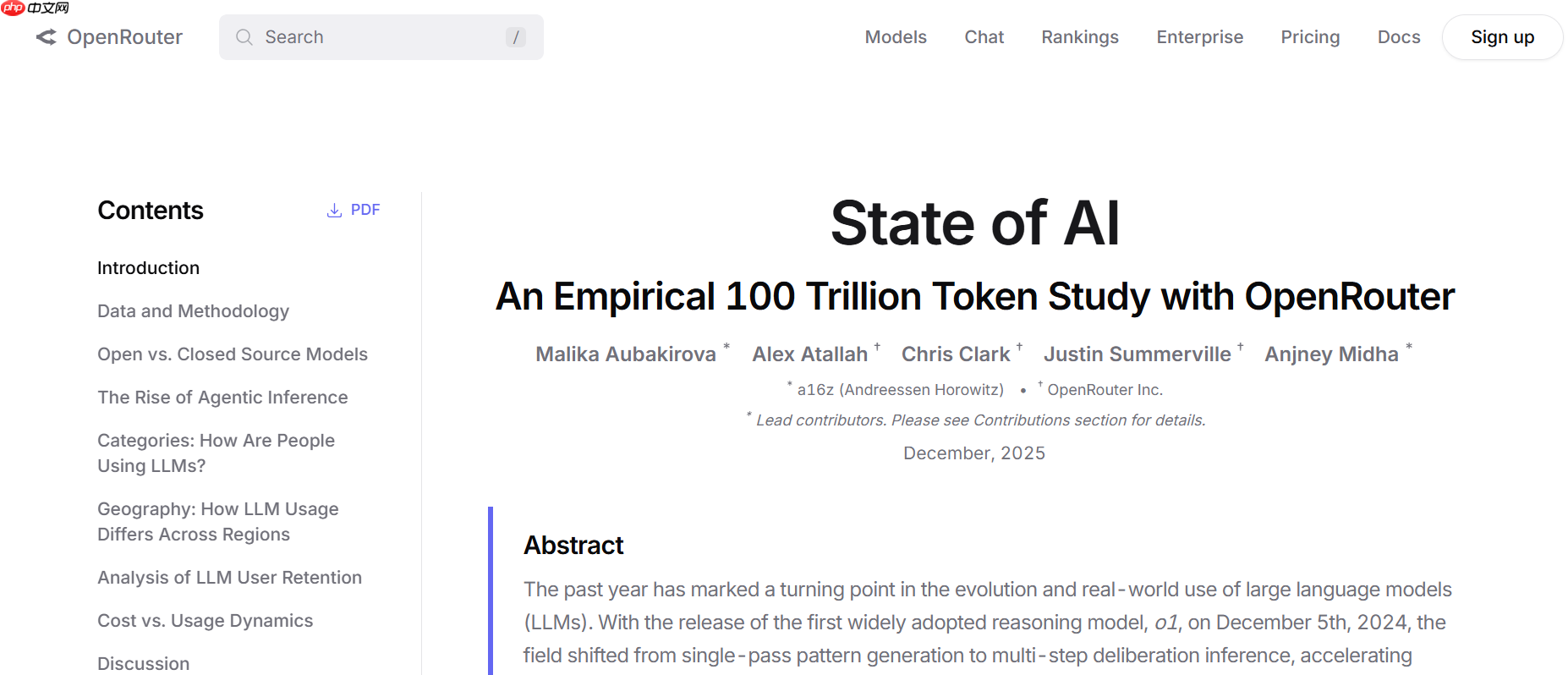 OpenRouter 发布 100 万亿 token AI 使用状态报告