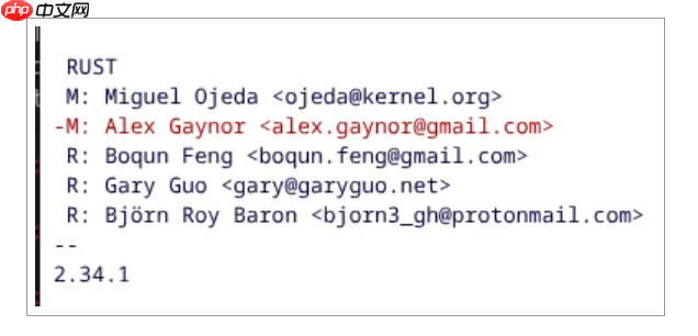 Rust for Linux 内核维护者 Alex Gaynor 卸任