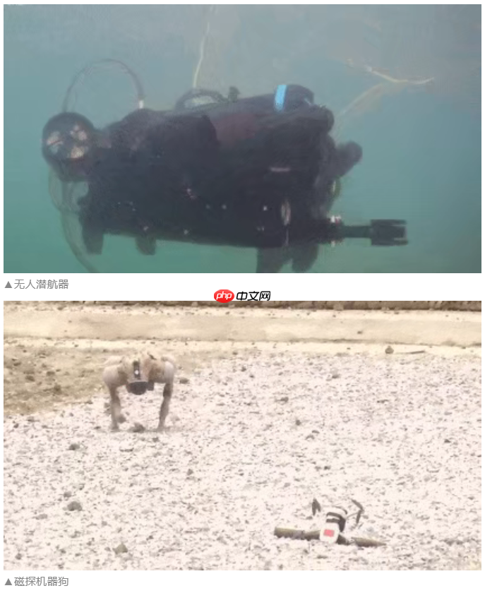 无人潜航器、磁探机器狗组团出击,我国海军实训现场画面公布