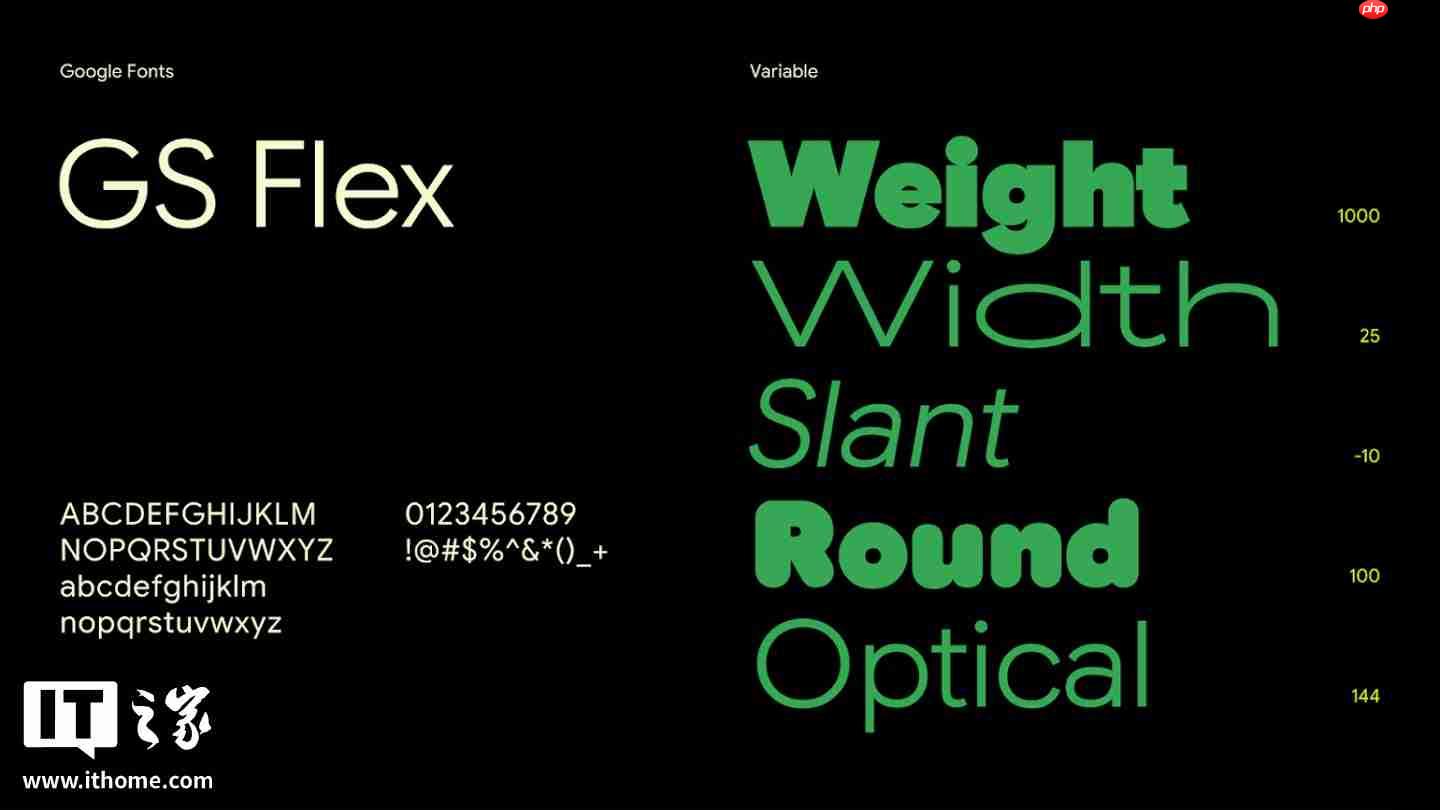 谷歌开源 Google Sans Flex 字体，可用于商业用途