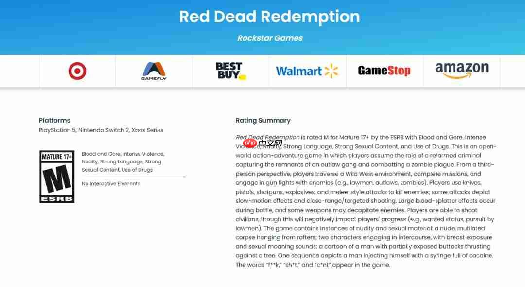 《荒野大镖客：救赎》要登PS5、Xbox Series和Switch 2