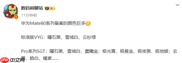 华为Mate 80后置镜头图片曝光！主摄+多元镜头组合