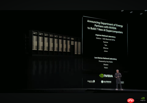 NVIDIA为美国政府打造七台AI超算：10万块Blackwell GPU、22万亿亿次算力