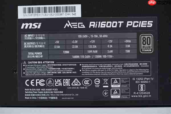 轻松驾驭RTX 5090！微星MEG Ai1600T PCIE5超神电源图赏