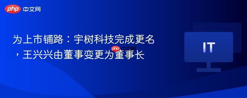 为上市铺路：宇树科技完成更名，王兴兴由董事变更为董事长
