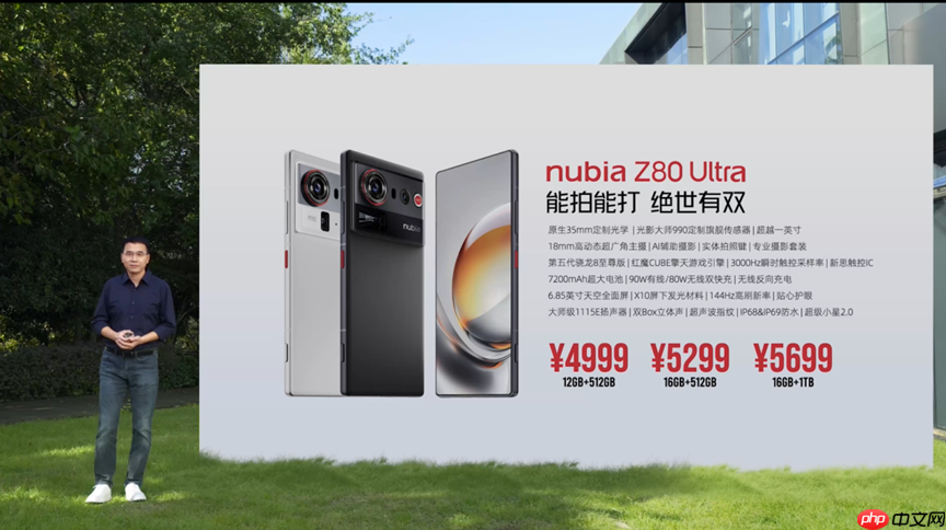 努比亚Z80 Ultra正式发布 35mm大底主摄+第五代骁龙8至尊版 4999起!