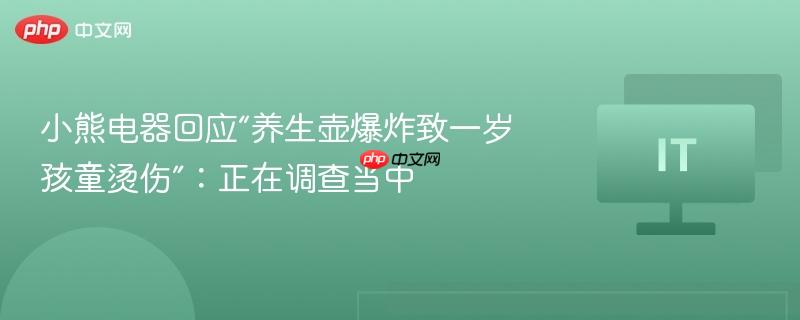 小熊电器回应“养生壶爆炸致一岁孩童烫伤”：正在调查当中