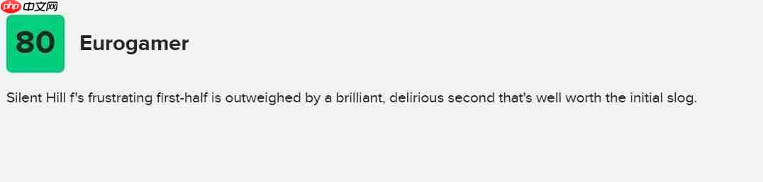 M站评分86！ 《寂静岭f》媒体评分解禁