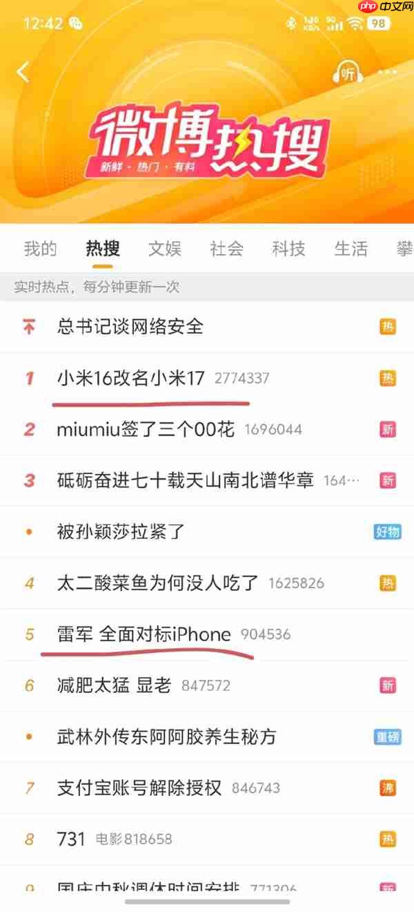 你怎么看！小米16改名小米17劲太大：直接上到热搜第一