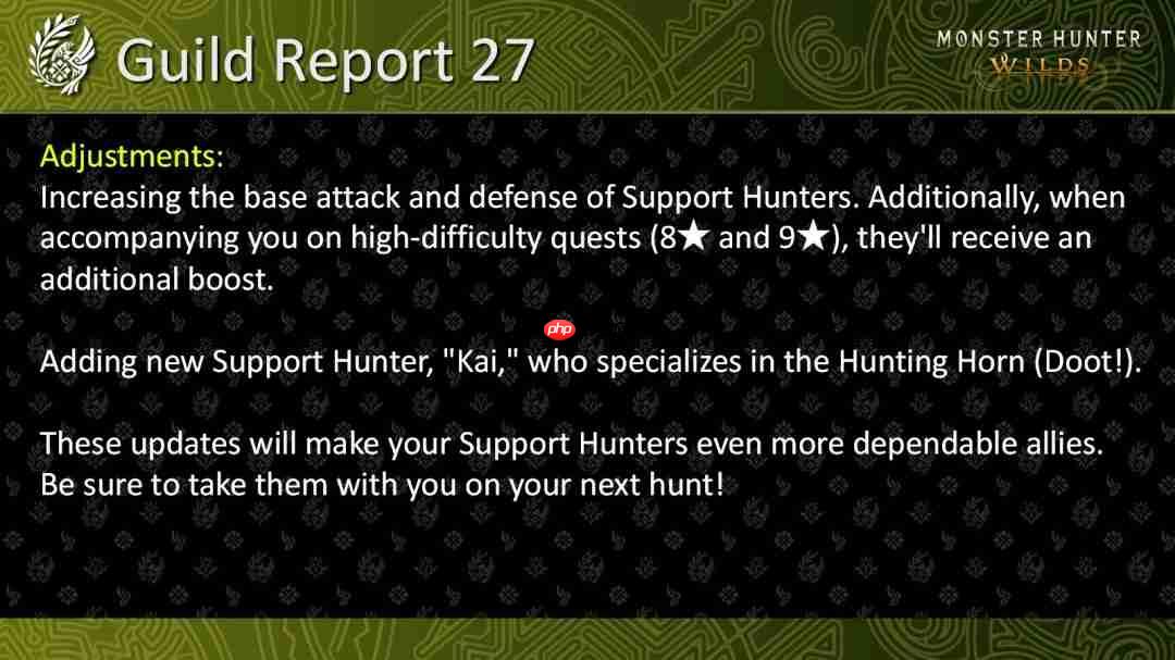 《怪物猎人：荒野》第三弹更新！猎人加强＆全新支援猎人