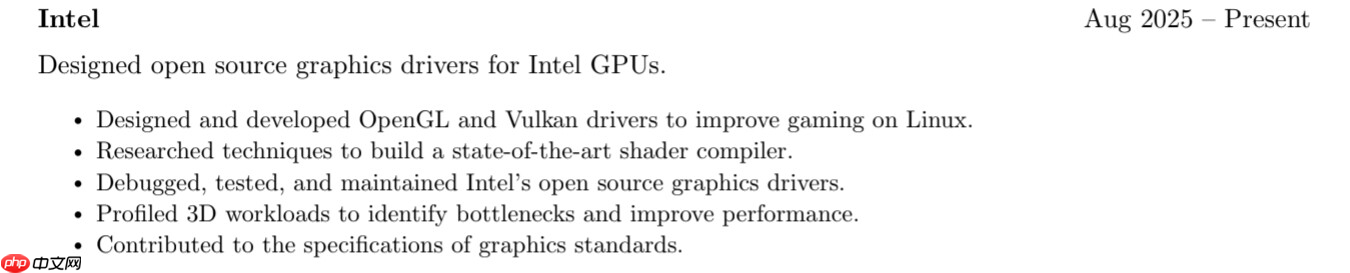 前 Asahi Linux GPU 驱动程序负责人跳槽至英特尔开发部门