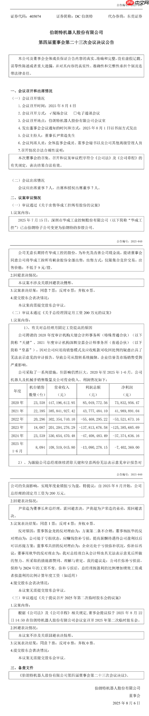 公司亏损却要求月薪 200 万，伯朗特机器人总经理遭投资人“手撕”