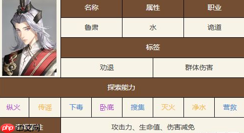 如鸢鲁肃全技能解析：劝退流核心！残局收割者与团队守护神