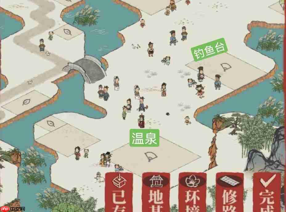 江南百景图库楼任务攻克指南：钓鱼台温泉搭建全解析