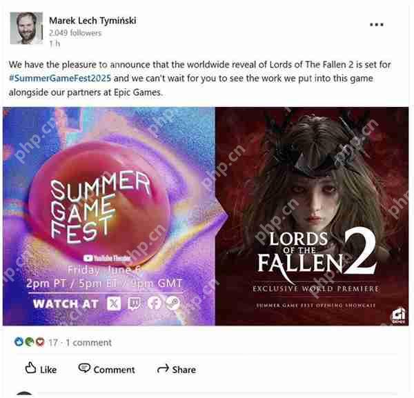 曝硬核类魂新作《堕落之主2》将于夏日游戏节正式公布