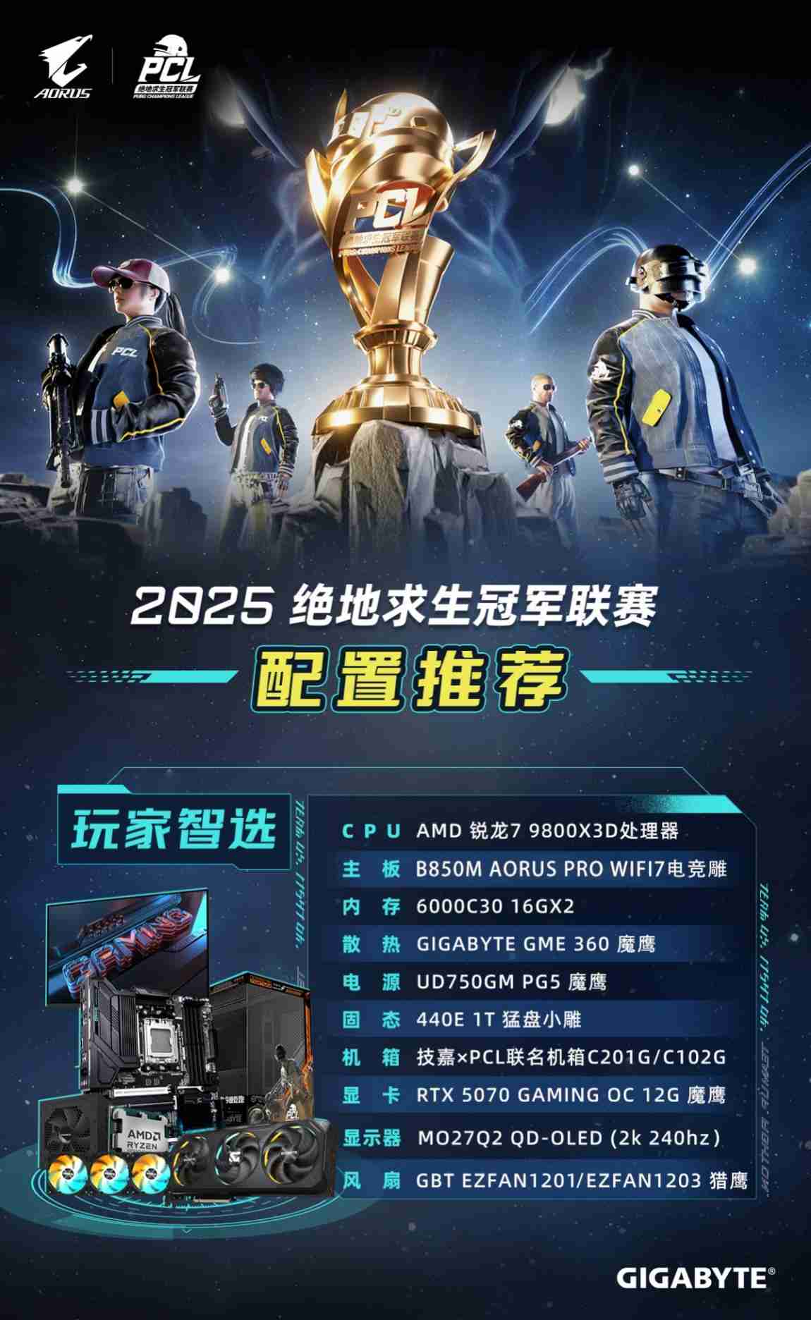 技嘉AORUS电竞主机联名PCL:助力畅快吃鸡体验!