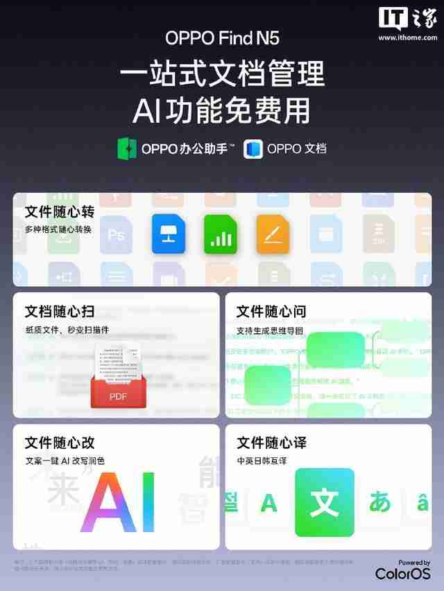 OPPO Find N5首发全新办公助手，一拖一拽从苹果到OPPO
