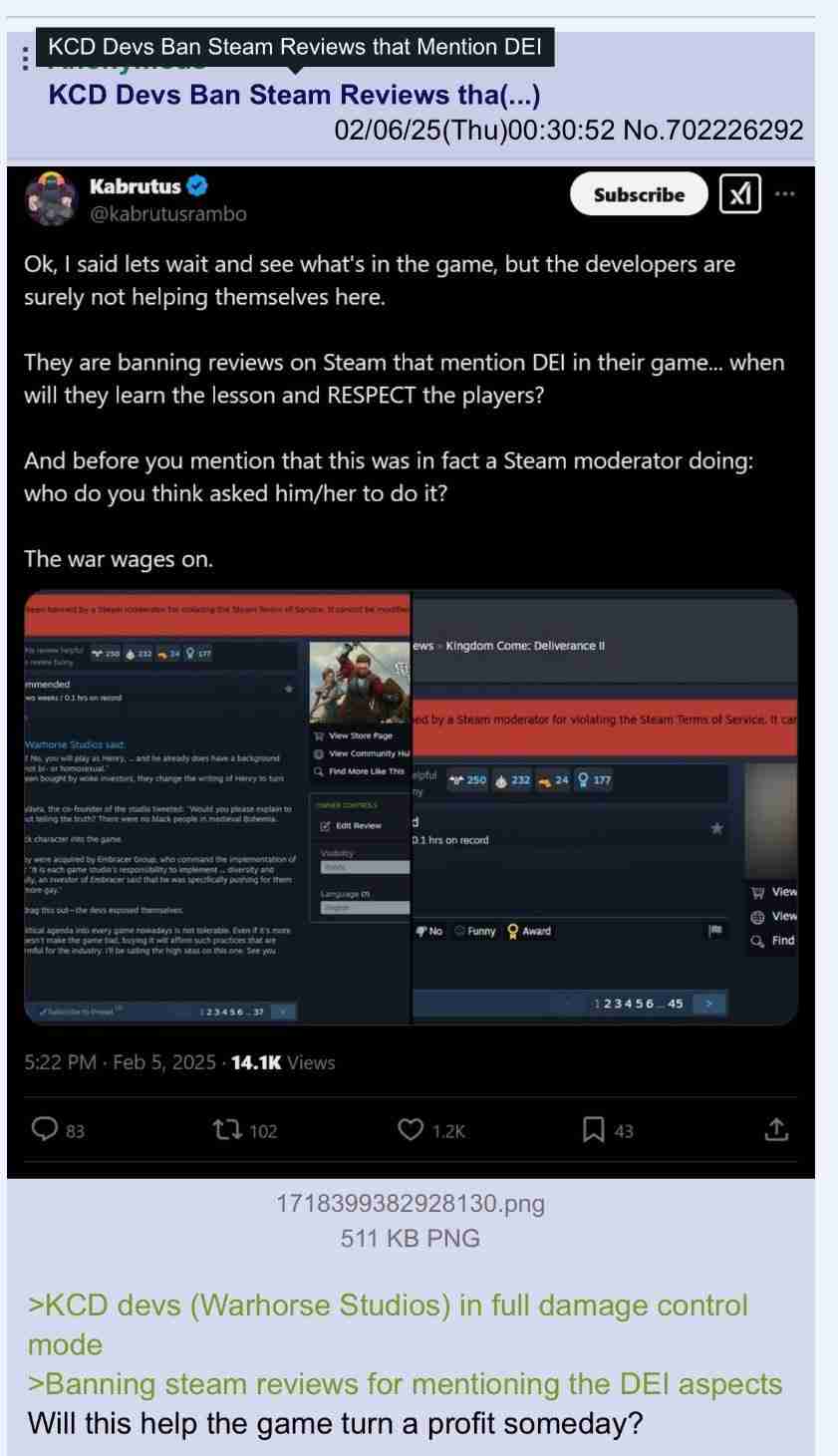 天国：拯救2：DEI元素争议与社区讨论禁令