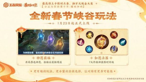 腾讯《王者荣耀》春节版本1月23日上线，宣称“免费得”限时点券