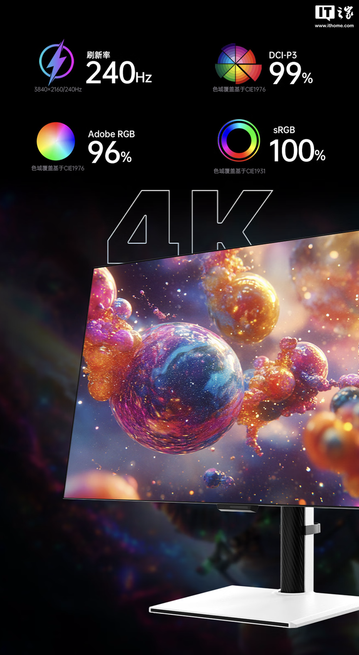 KTC 推出“G32P5”31.5 英寸显示器：4K 240Hz / FHD 480Hz 双模 OLED，6999 元