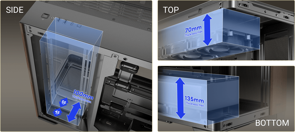 单片曲面弯玻 + 木饰板，安钛克推出全塔海景房机箱 C8 Curve Wood