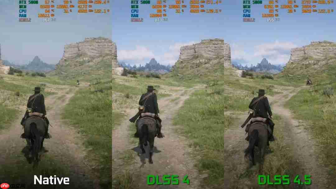 《荒野大镖客2》DLSS 4.5测试 质量模式画质甚至超过了原生分辨率