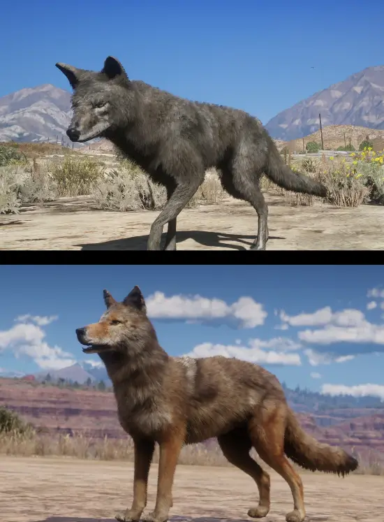 抽象建模看笑了！玩家对比《给他爱5》&《荒野大镖客：救赎2》动物建模