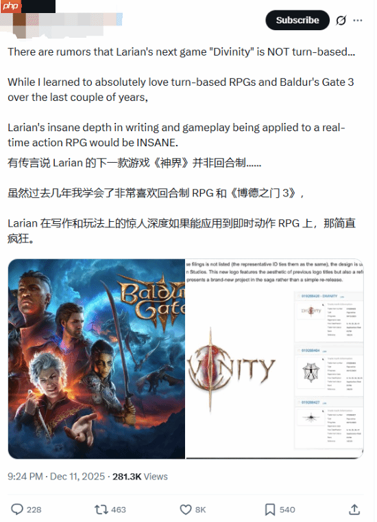 拉瑞安新作《神界》TGA预告未涉及玩法引发热议 粉丝:难道要做ARPG?