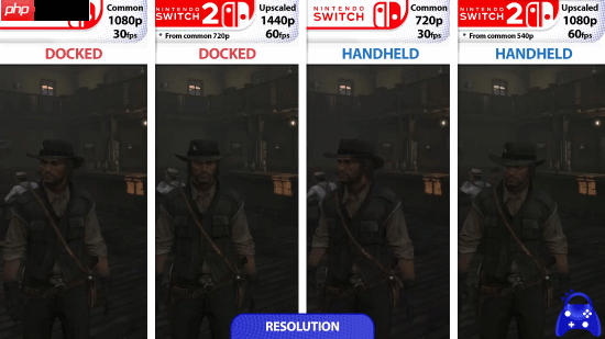《荒野大镖客:救赎》NS和NS2画面对比:2K/60帧 加载超快