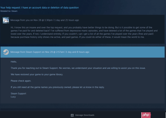 玩家因狂躁症删除付费游戏!Steam直接伸出援手