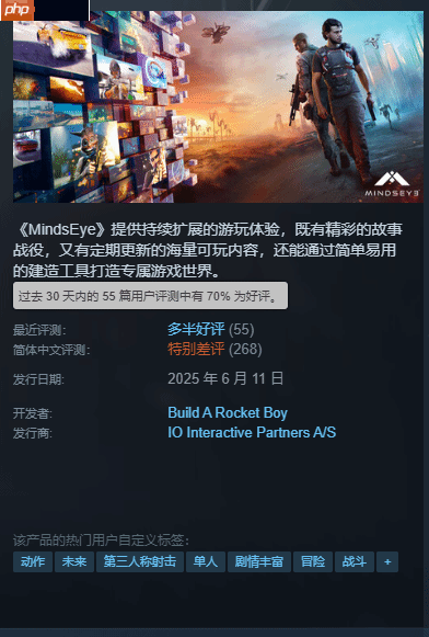 想当下一个《2077》?《心之眼》Steam评价升至