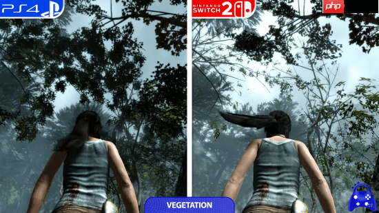 《古墓丽影9》NS2和PS4画面对比：分辨率高但砍画质