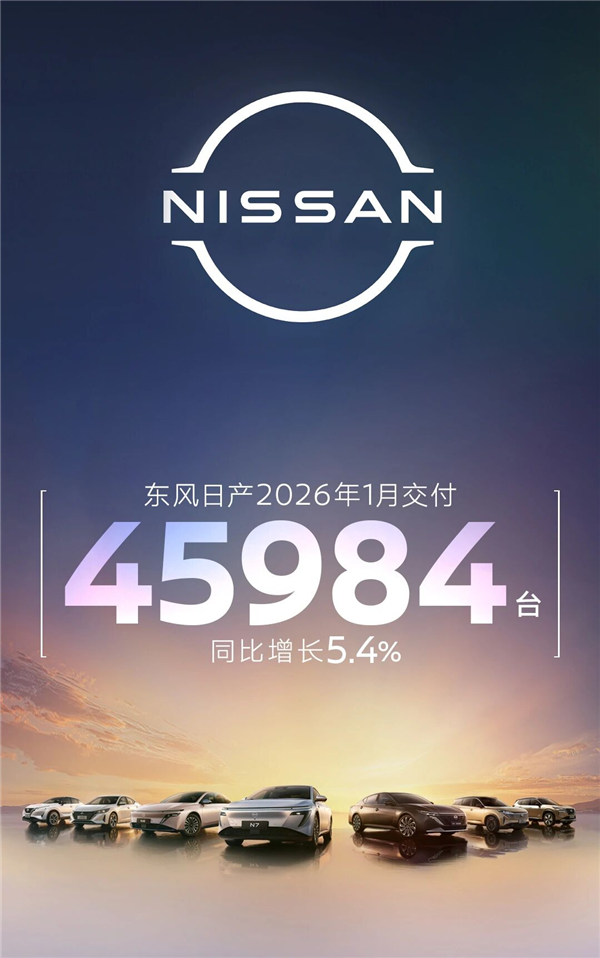 1月大捷！东风日产交付4.6万台力压东本：鸿蒙版天籁立头功